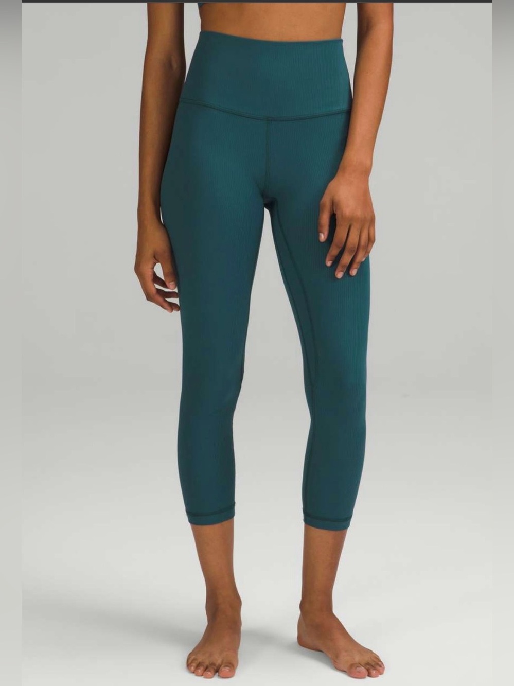 Lululemon Align Ribbed High Rise 23” Leggings Green Jasper Size 4 EEUC